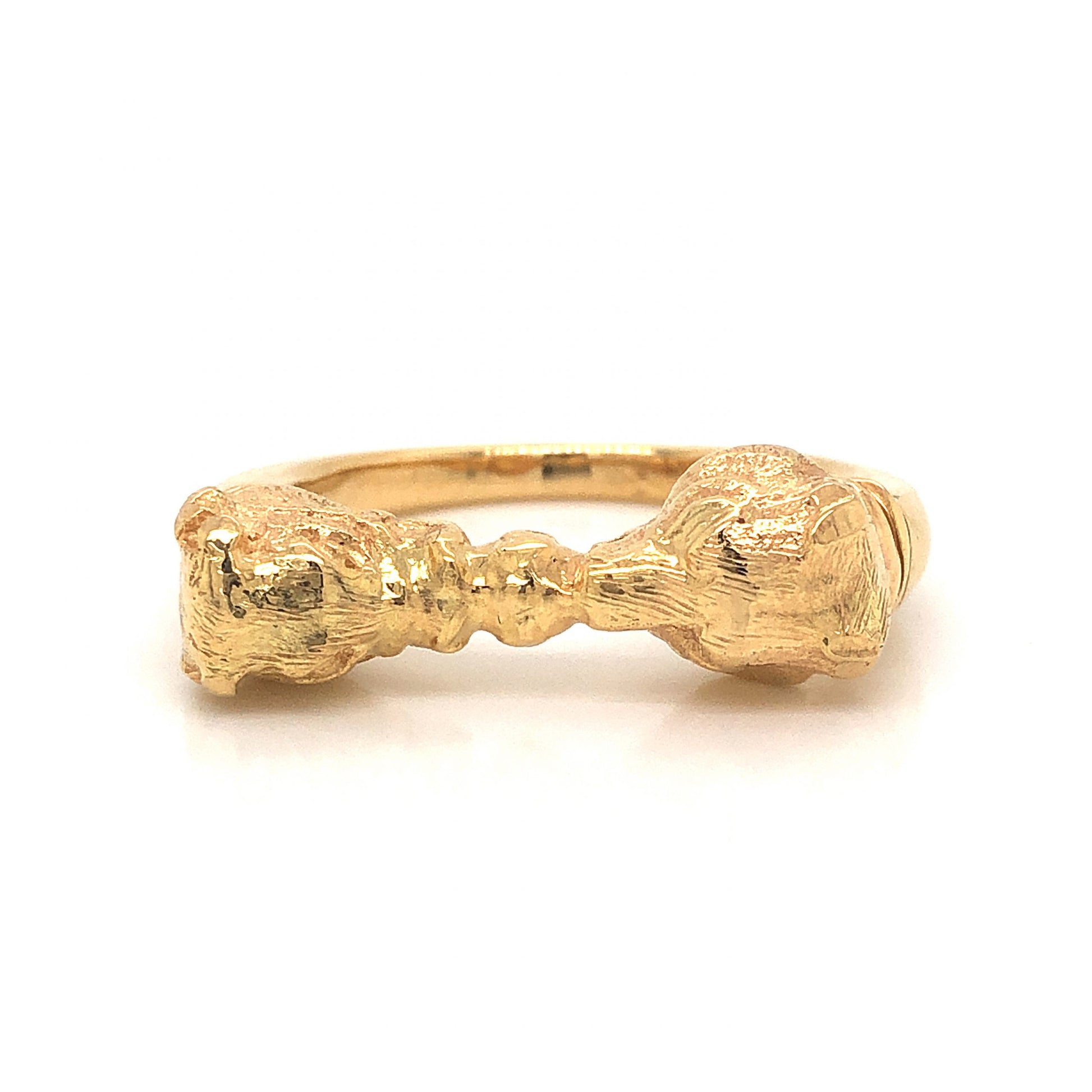 Bull & Bear Stock Market Ring in 18k Yellow Gold - Filigree Jewelers