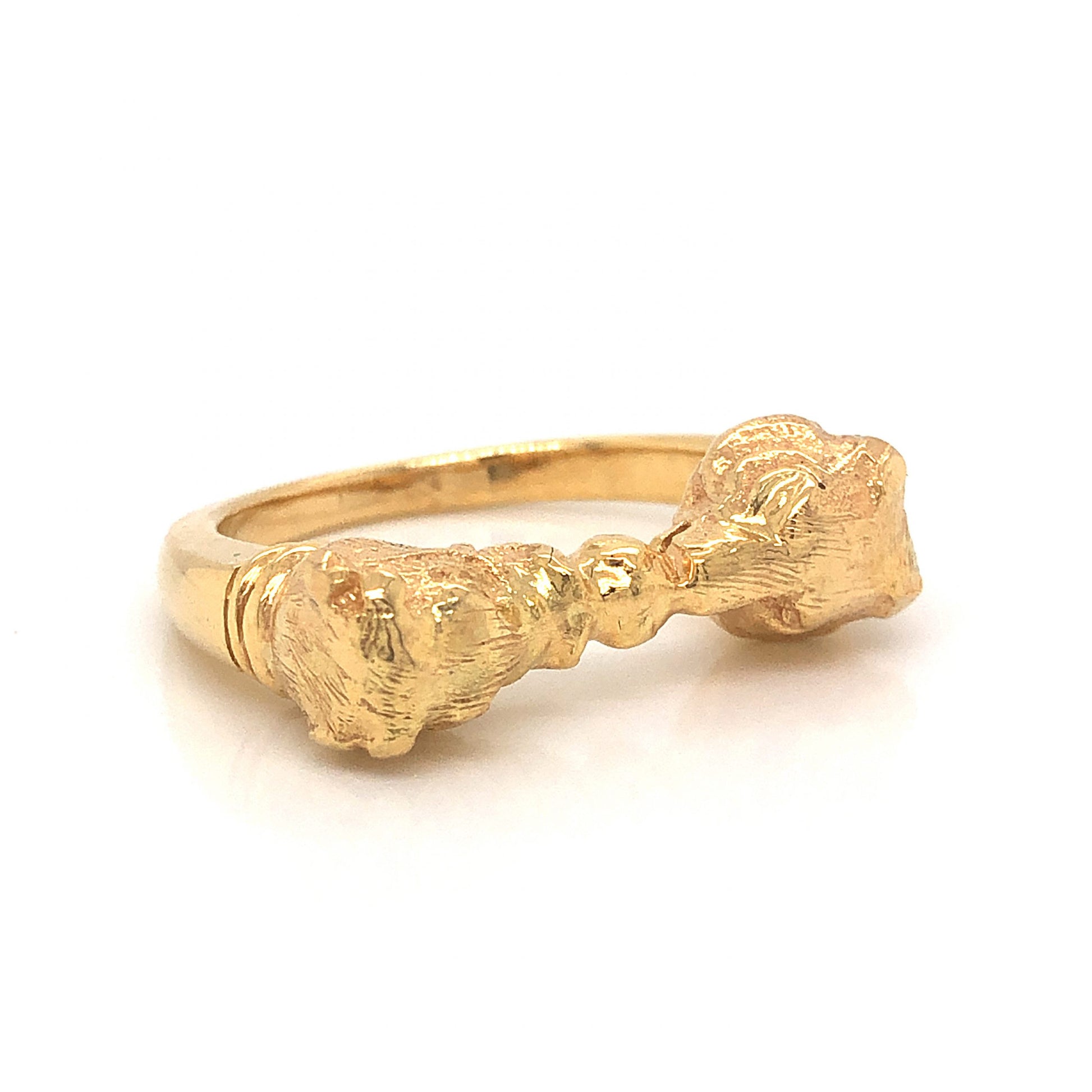 Bull & Bear Stock Market Ring in 18k Yellow GoldComposition: 18 Karat Yellow Gold Ring Size: 8.75 Total Gram Weight: 8.9 g