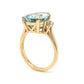 Pear Cut Aquamarine Engagement Ring in 14k Yellow Gold