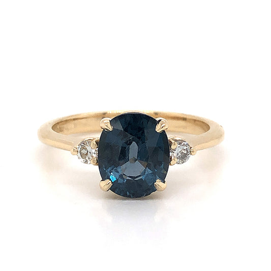 2.33 Oval Cut Sapphire Engagement Ring in 14k Yellow Gold