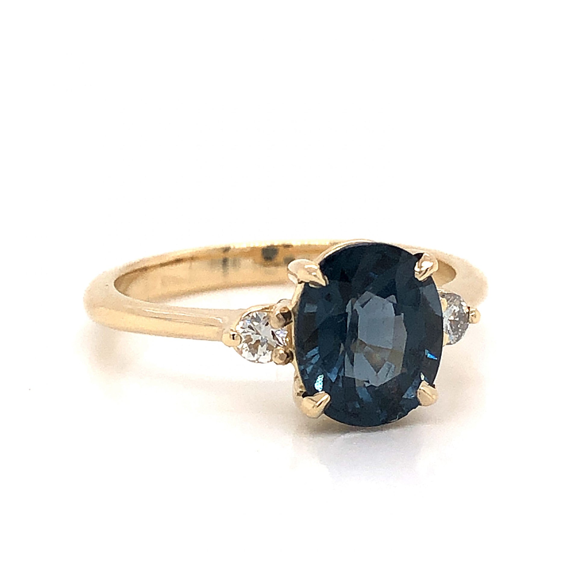 2.33 Oval Cut Sapphire Engagement Ring in 14k Yellow GoldComposition: 14 Karat Yellow Gold Ring Size: 6.75 Total Diamond Weight: .10ct Total Gram Weight: 3.0 g Inscription: 14k
      