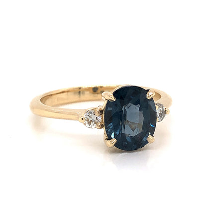 2.33 Oval Cut Sapphire Engagement Ring in 14k Yellow Gold