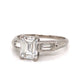 .97 Emerald Cut Art Deco Diamond Engagement Ring in Platinum