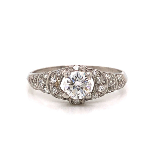 .43 Antique Art Deco Diamond Engagement Ring in Platinum