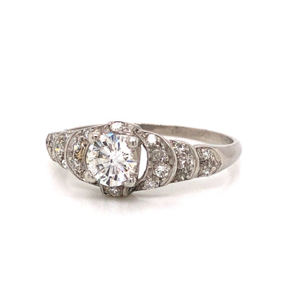 .43 Antique Art Deco Diamond Engagement Ring in Platinum