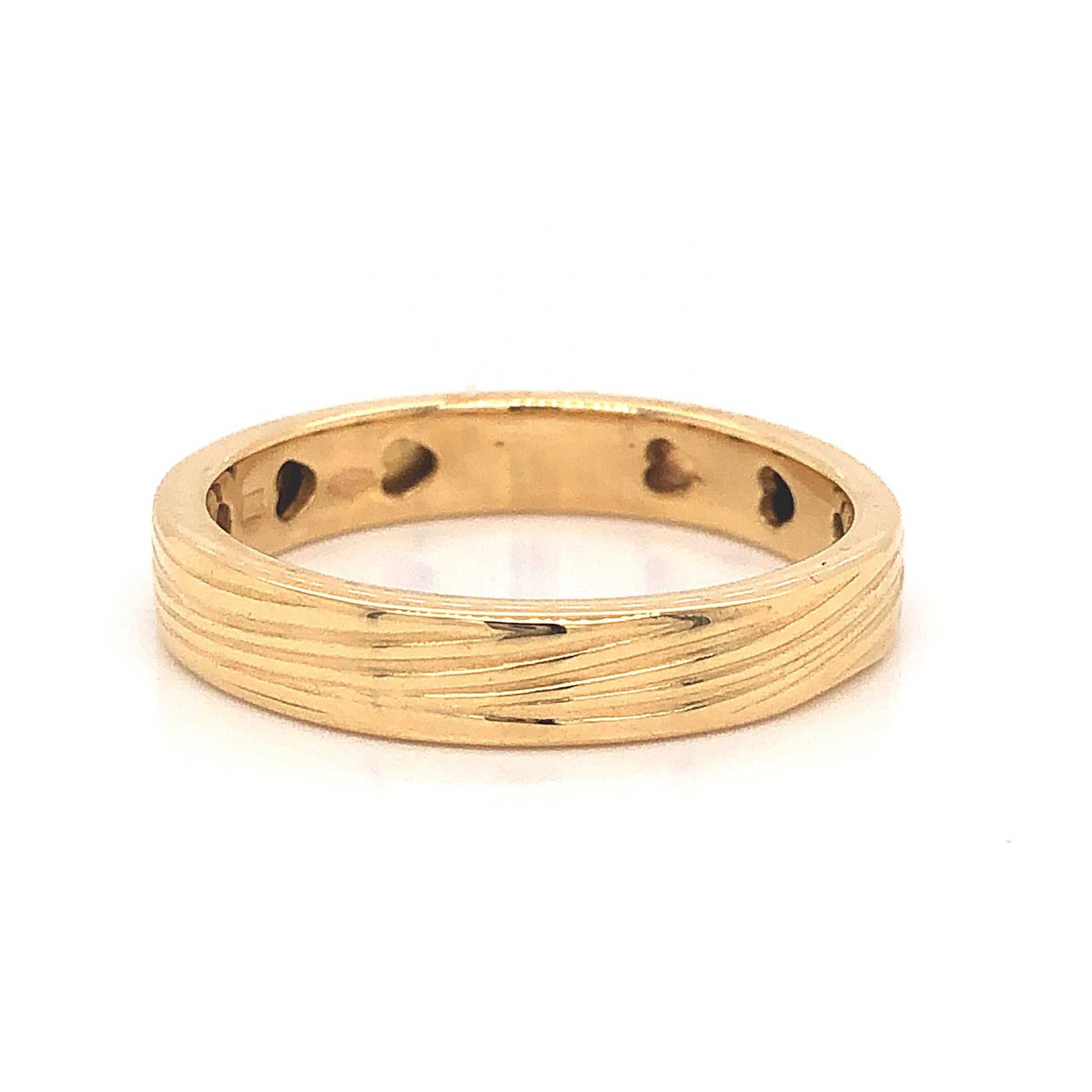 Men's Mid-Century Engraved Wedding Band in 18K Yellow GoldComposition: Platinum Ring Size: 11 Total Gram Weight: 6.1 g Inscription: 3457 AL MM 750
      