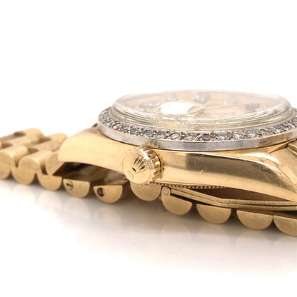 Rolex Day-Date President w/ Diamonds in 18k Yellow Gold