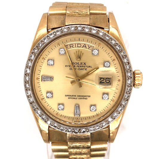 Rolex Day-Date President w/ Diamonds in 18k Yellow Gold