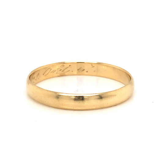 3.5mm Mid-Century Wedding Band in 14k Yellow Gold