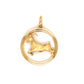Aries Ram Zodiac Pendant in 18k Yellow Gold