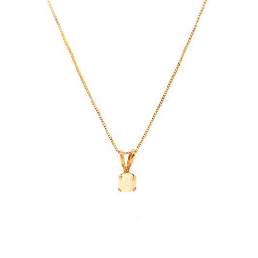 Opal Pendant Necklace in 14k Yellow Gold