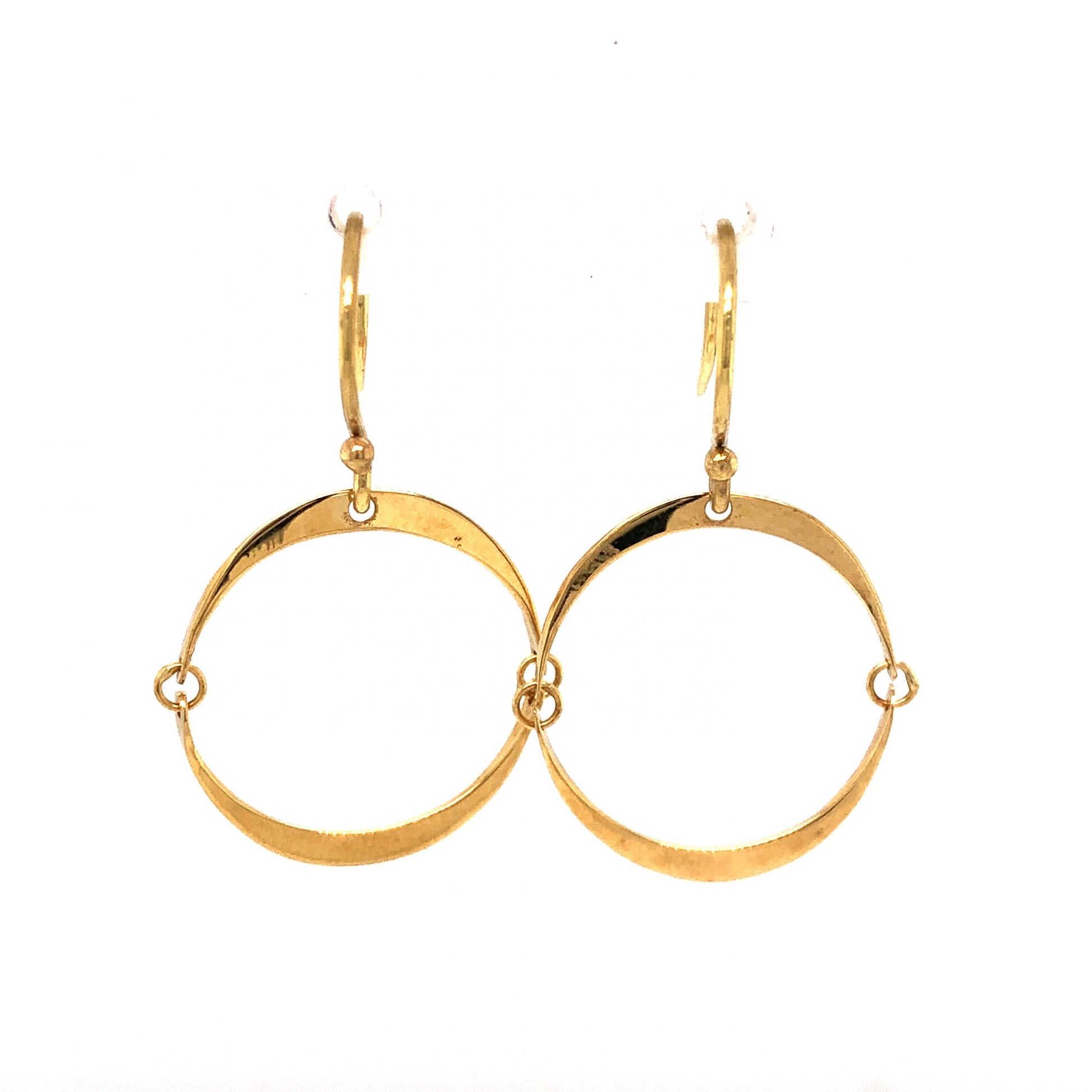 Circular Drop Earrings in 14k Yellow Gold