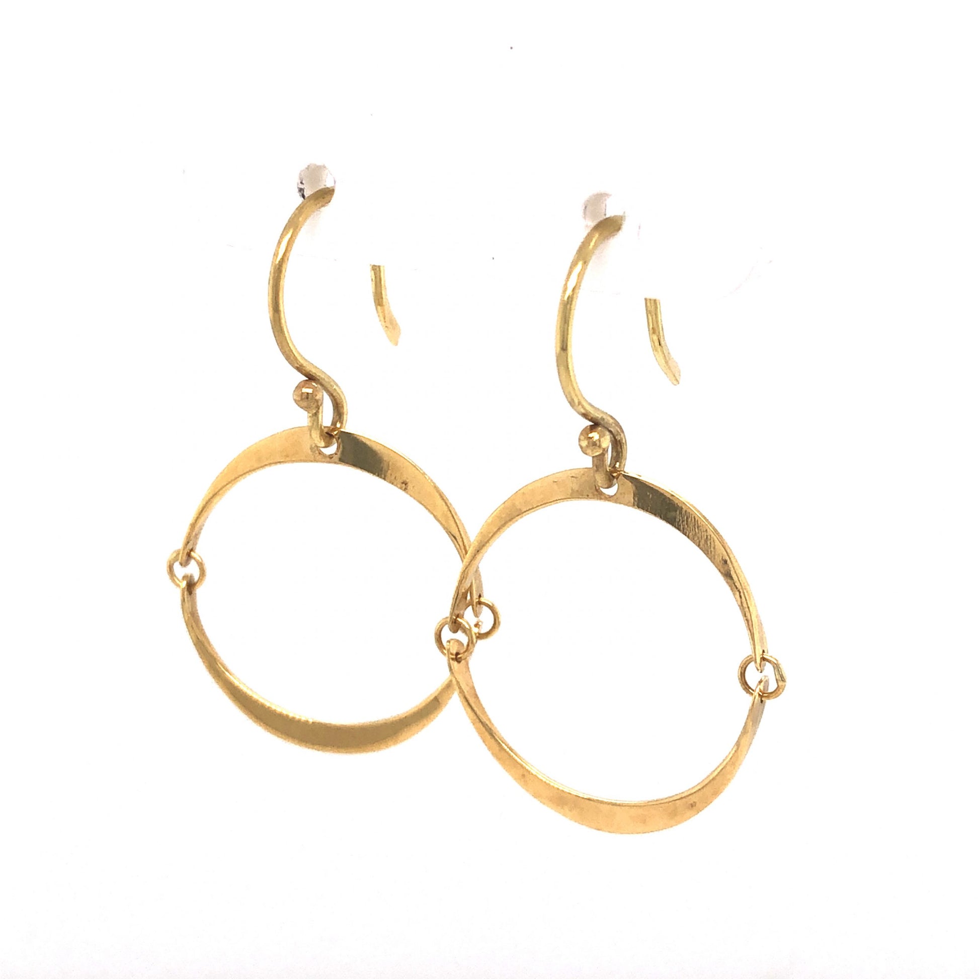 Circular Drop Earrings in 14k Yellow Gold