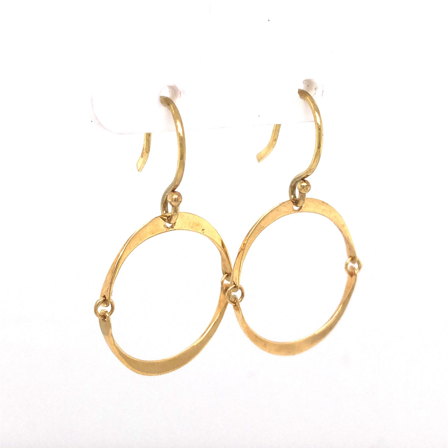 Circular Drop Earrings in 14k Yellow Gold