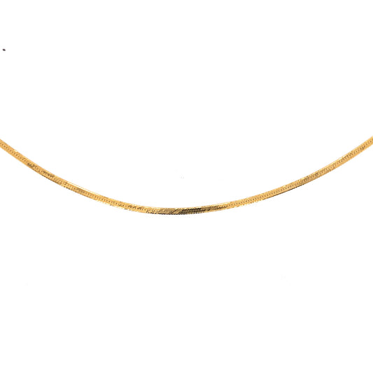 24 Inch Herringbone Necklace in 14k Yellow Gold