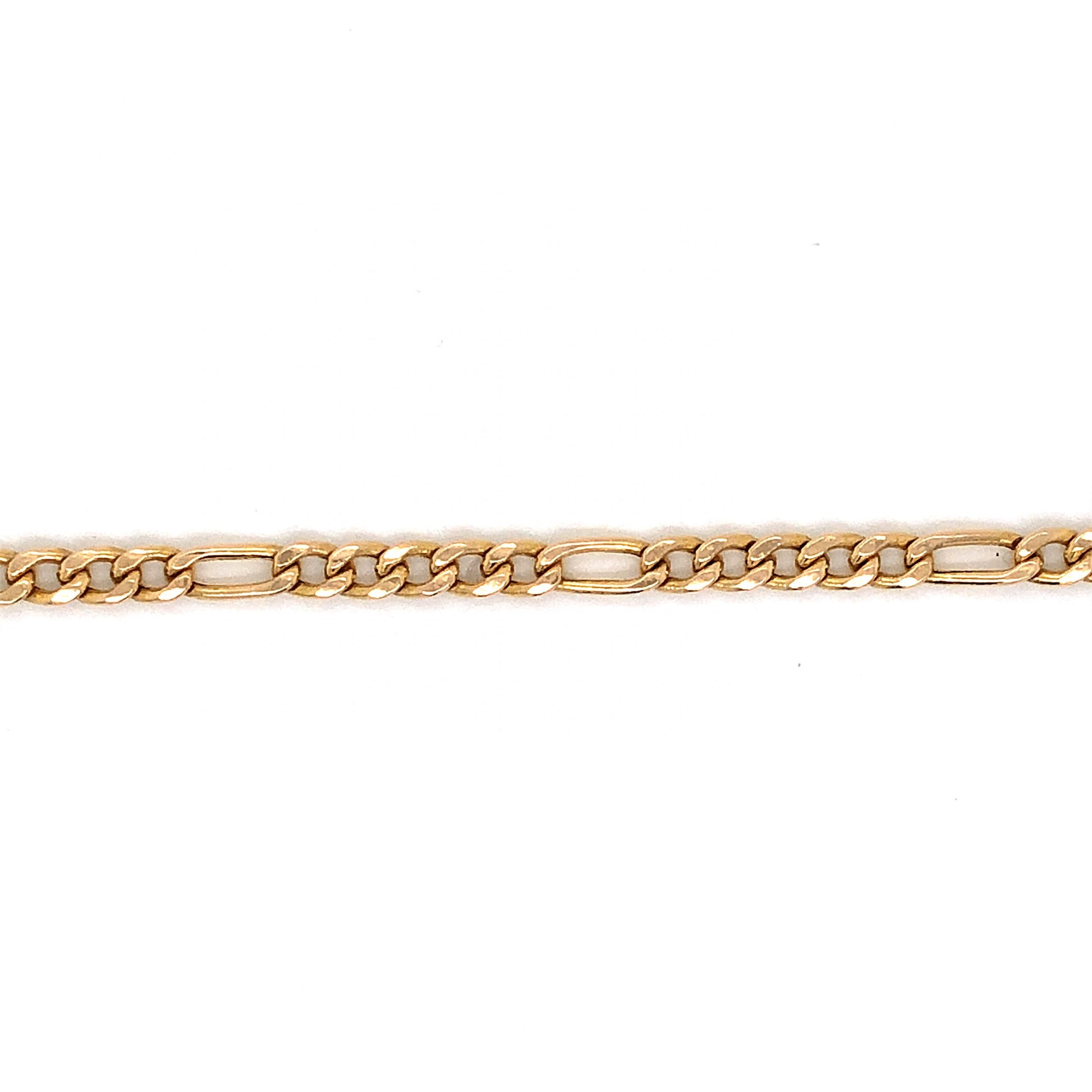 Modern Figaro Chain Bracelet in 14k Yellow GoldComposition: 14 Karat Yellow Gold Total Gram Weight: 2.8 g Inscription: 14KT ITALY
      