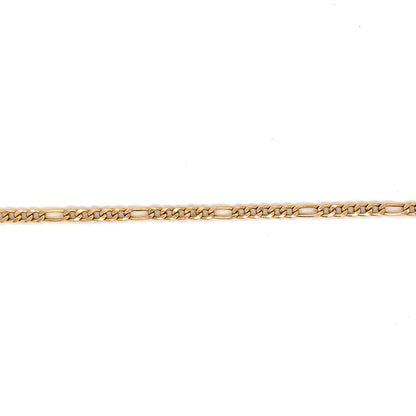 Modern Figaro Chain Bracelet in 14k Yellow Gold