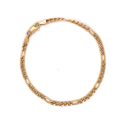 Modern Figaro Chain Bracelet in 14k Yellow Gold