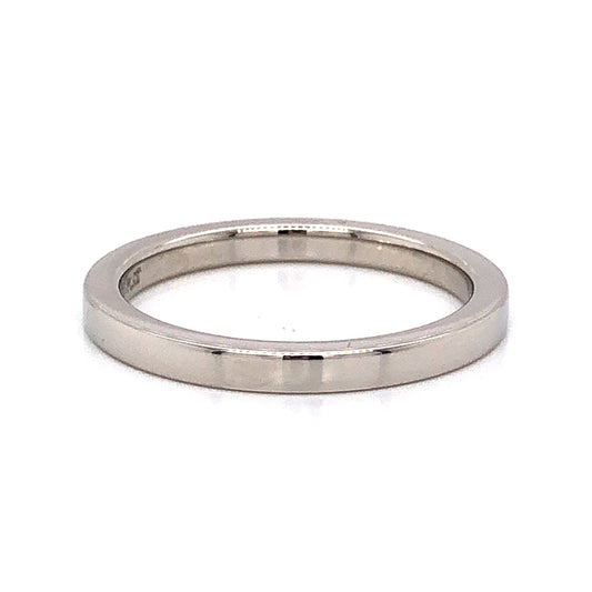 2mm Flat Edge Wedding Band in Platinum