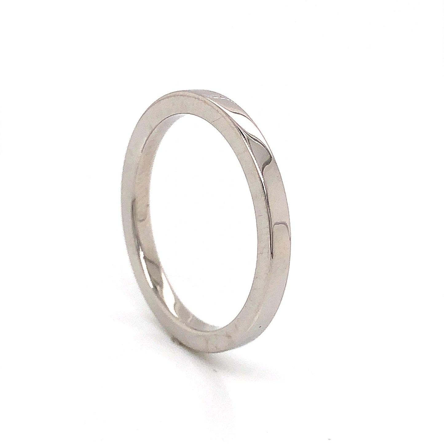 2mm Flat Edge Wedding Band in Platinum