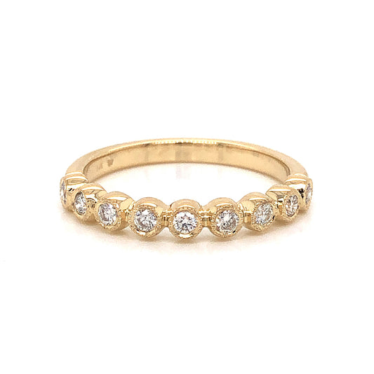 .24 Bezel Set Diamond Wedding Band in 14k Yellow Gold