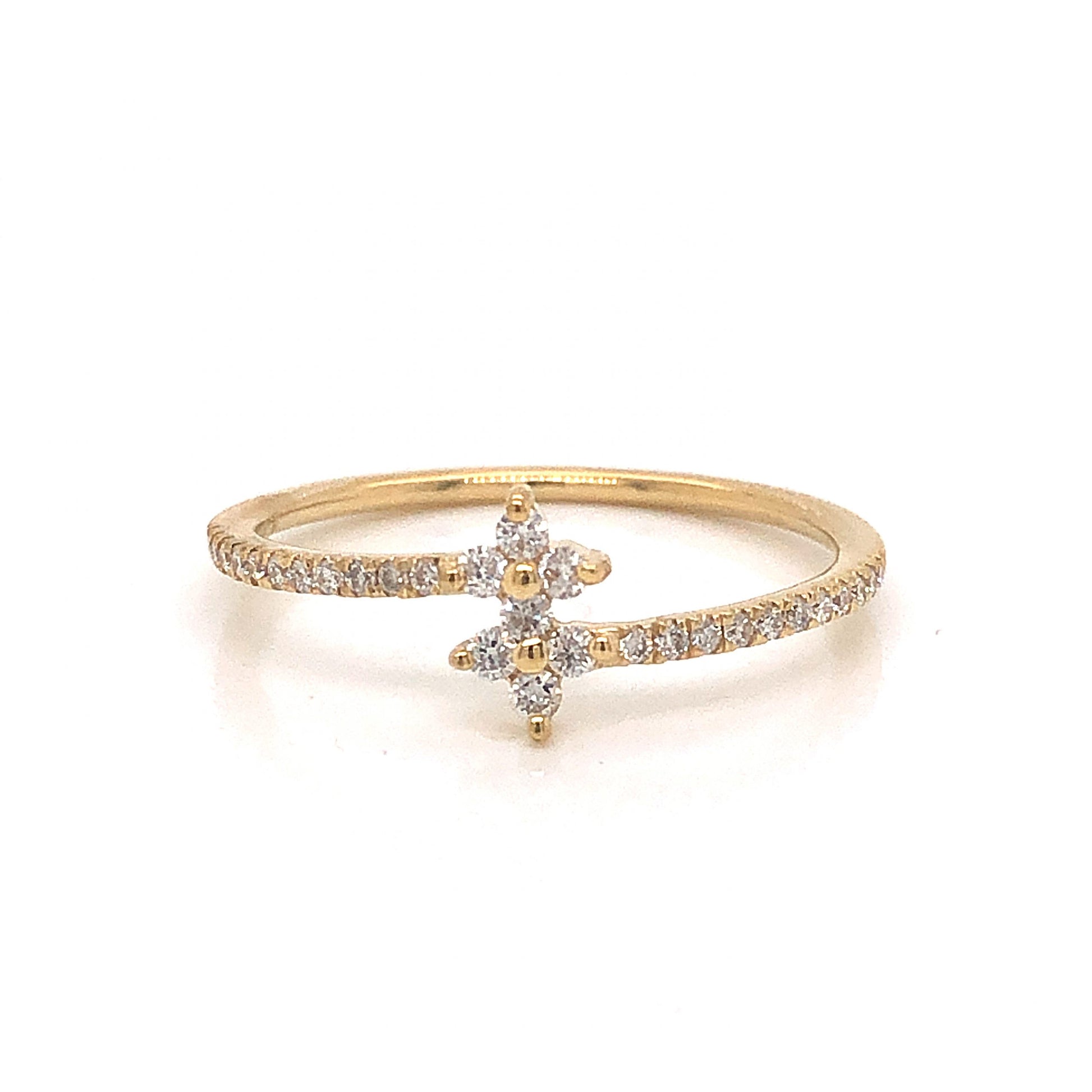.13 Pave Diamond Cluster Stacking Ring in 14k Yellow GoldComposition: 14 Karat Yellow GoldRing Size: 6.5Total Diamond Weight: .13 ctTotal Gram Weight: 1.1 gInscription: 14k 