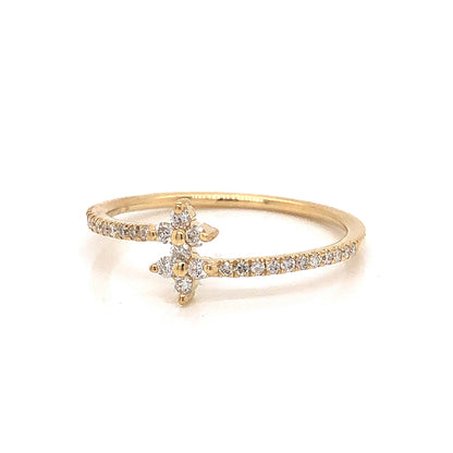 .13 Pave Diamond Cluster Stacking Ring in 14k Yellow Gold