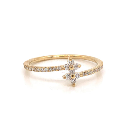 .13 Pave Diamond Cluster Stacking Ring in 14k Yellow Gold