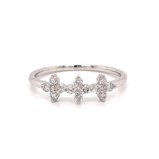 .29 Round Diamond Cluster Stacking Ring in 14k White