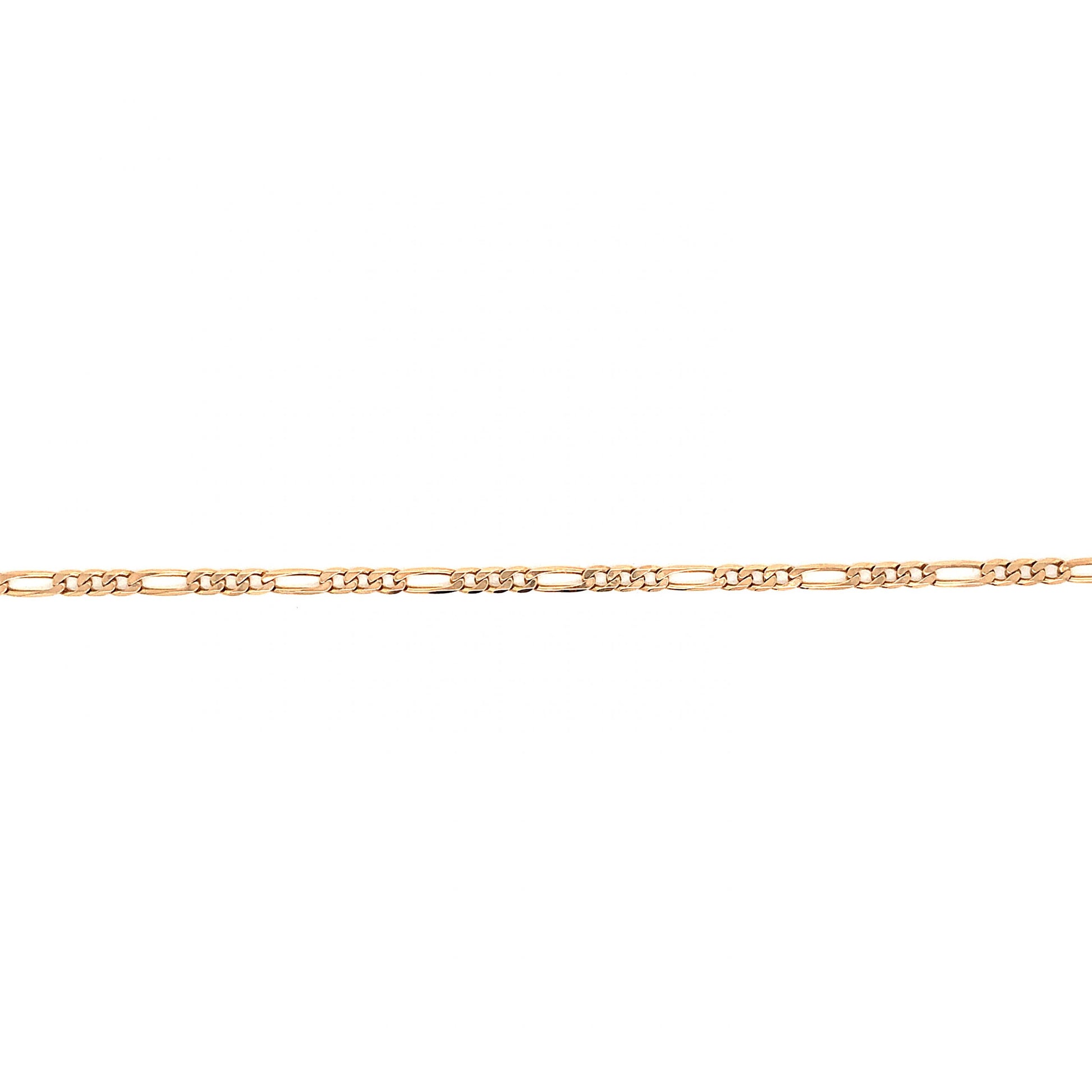 Figaro Chain Bracelet in 14k Yellow GoldComposition: 14 Karat Yellow GoldTotal Gram Weight: 2.4 gInscription: 14KT ITALY