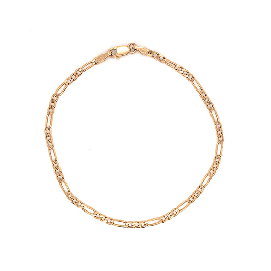 Figaro Chain Bracelet in 14k Yellow Gold