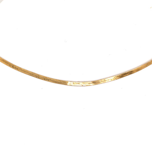 18 Inch Herringbone Necklace in 14k Yellow Gold