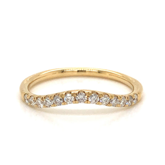 .23 Curved Diamond Wedding Band in 14K Yellow Gold