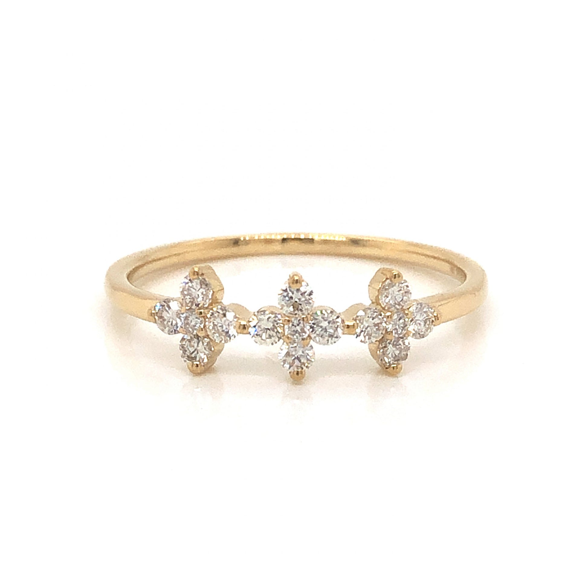 .29 Diamond Cluster Stacking Ring in 14k Yellow Gold