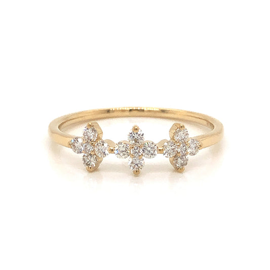 .29 Diamond Cluster Stacking Ring in 14k Yellow Gold