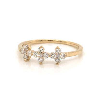 .29 Diamond Cluster Stacking Ring in 14k Yellow Gold