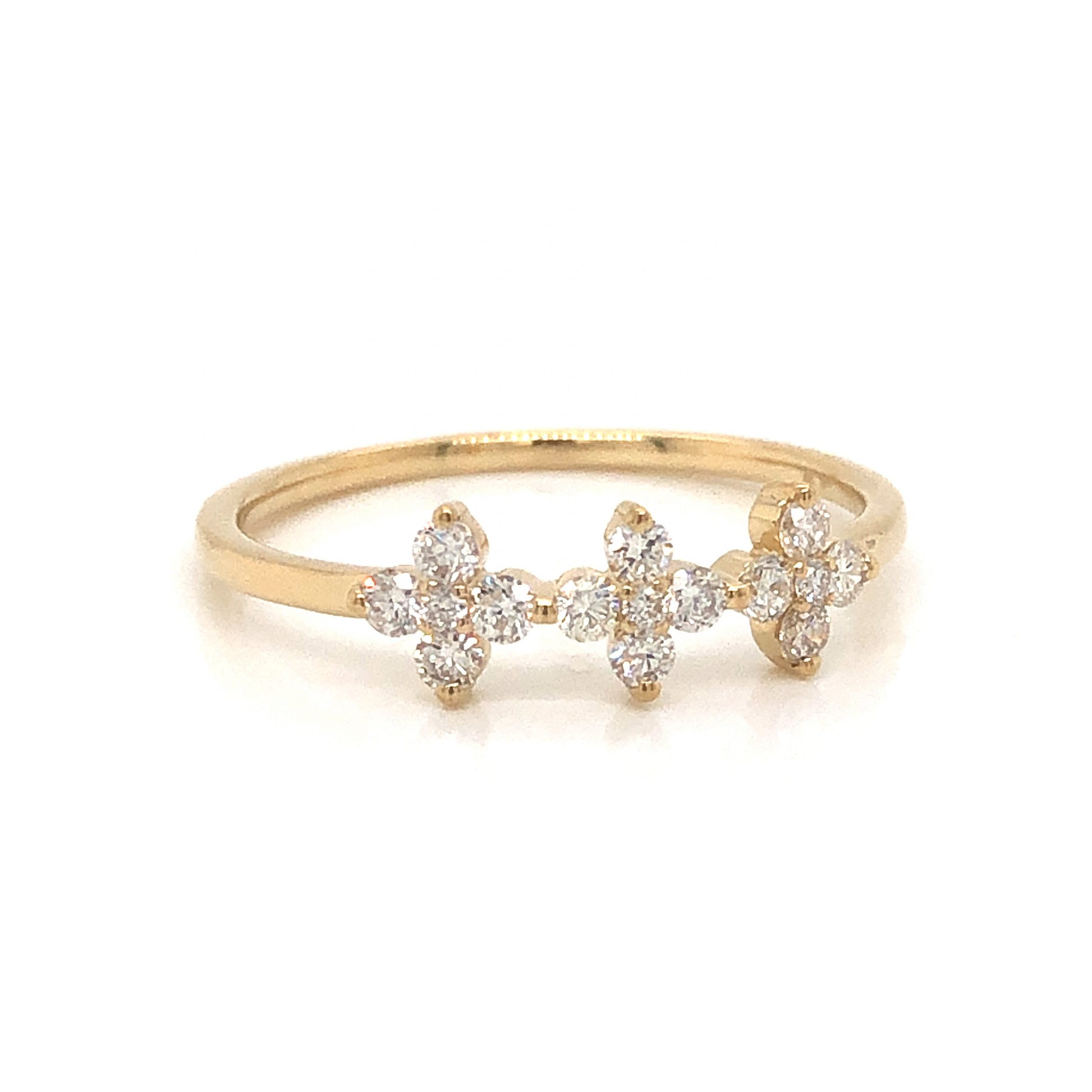 .29 Diamond Cluster Stacking Ring in 14k Yellow Gold