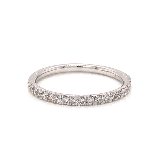 .28 Modern Round Diamond Wedding Band in 14k White Gold