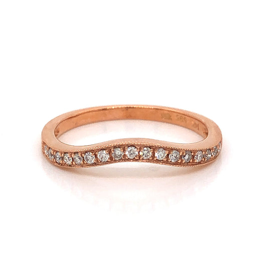 .14 Curved Diamond Wedding Band in 14k Rose Gold