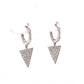 Pave Diamond Triangle Drop Earrings in 14k White Gold