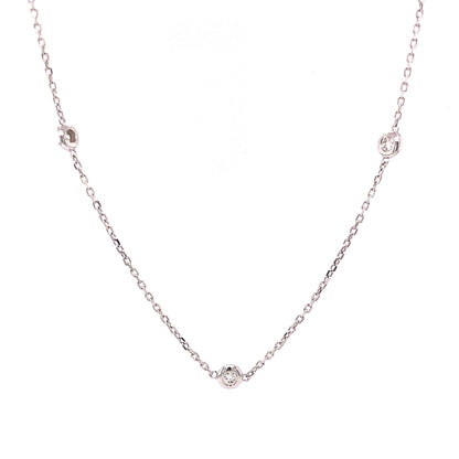 .32 Bezel Set Diamond Necklace in 14k White Gold