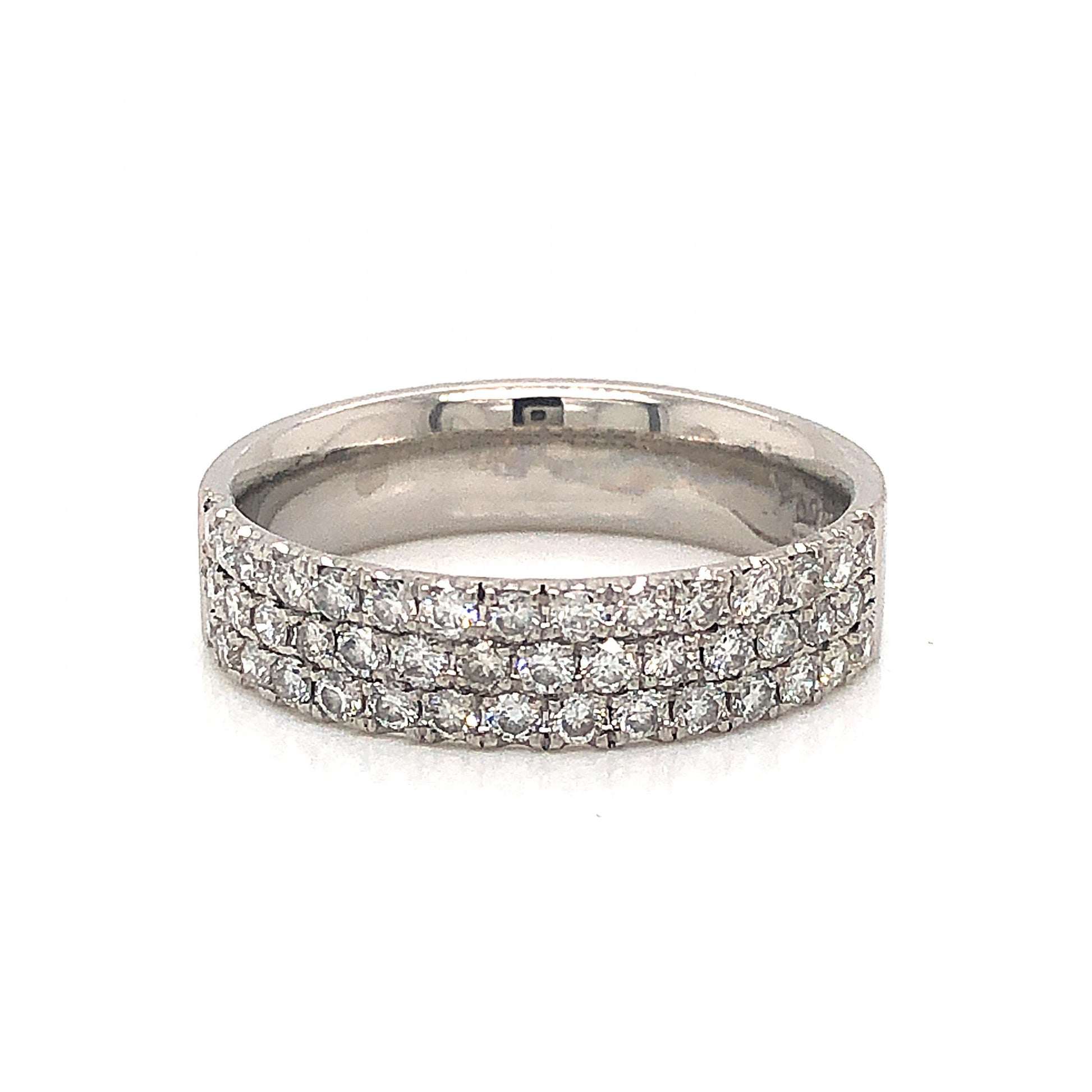5mm Pave Diamond Stacking Band in PlatinumComposition: PlatinumRing Size: 7Total Diamond Weight: .66 ctTotal Gram Weight: 7.0 gInscription: PLAT m Sarosi