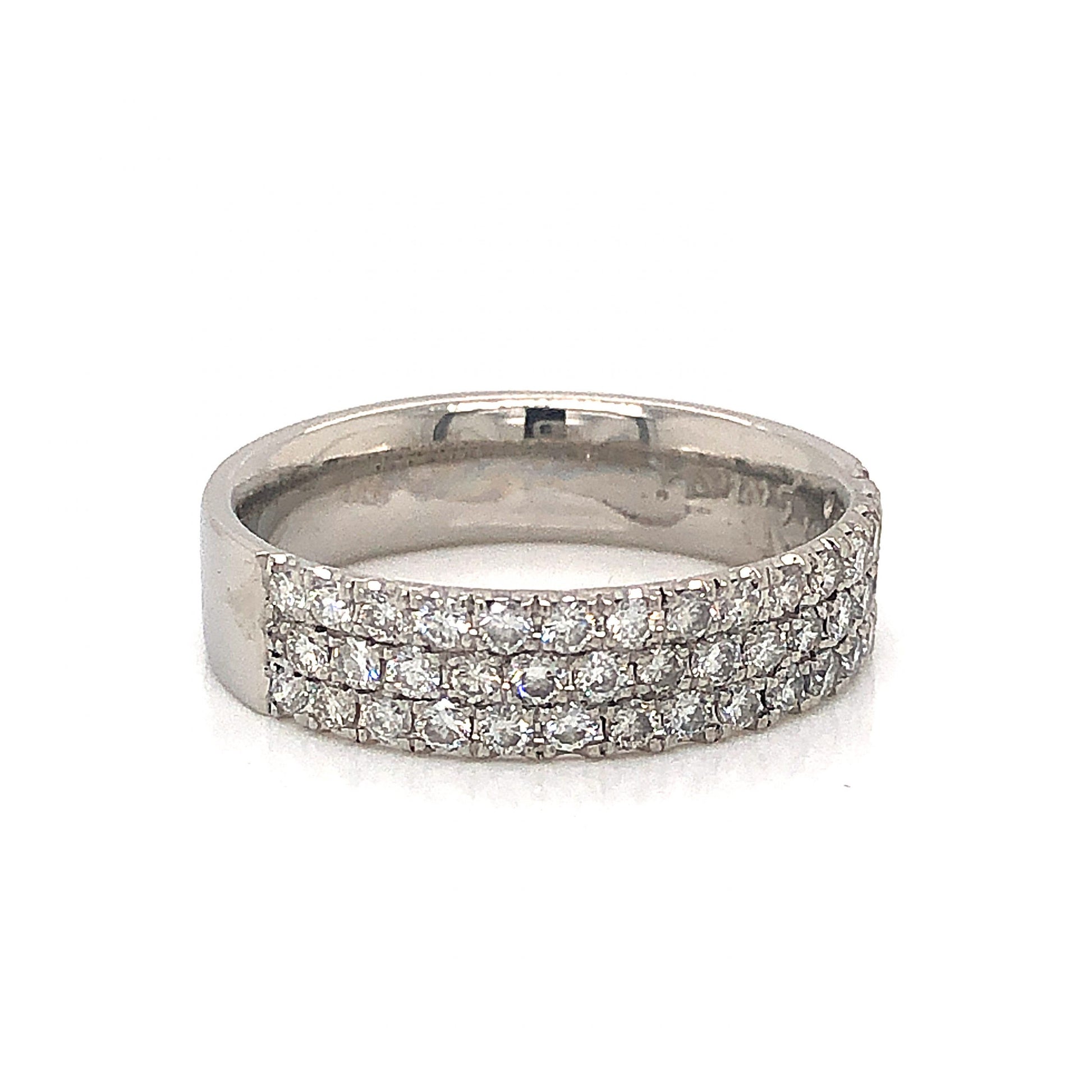 5mm Pave Diamond Stacking Band in PlatinumComposition: PlatinumRing Size: 7Total Diamond Weight: .66 ctTotal Gram Weight: 7.0 gInscription: PLAT m Sarosi