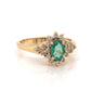 .30 Oval Cut Emerald & Diamond Ring in 14k Yellow Gold