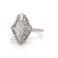 Marquise Diamond Ballerina Halo Engagement Ring in 18k White Gold