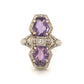 Antique Belais Bros Amethyst Cocktail Ring in 14k White Gold
