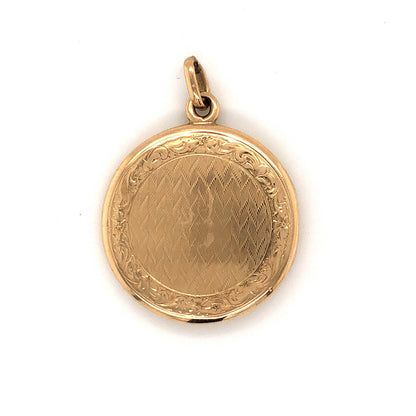 Round Victorian Diamond Locket in 14k Yellow Gold