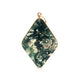 Moss Agate Pendant in 14k Yellow Gold
