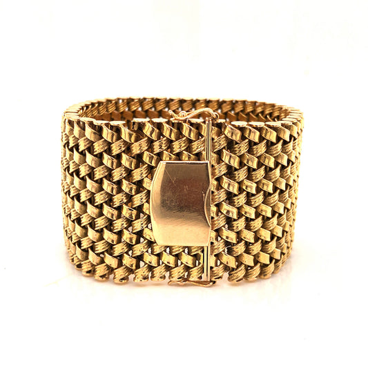 Mid-Century Woven Bracelet in 18k Yellow Gold