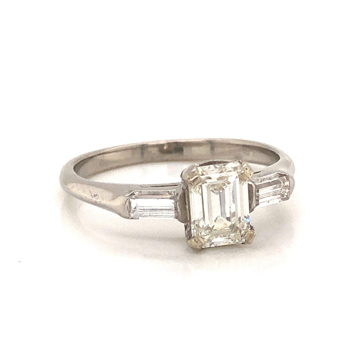 Vintage .63 Emerald Cut Diamond Engagement Ring in Platinum